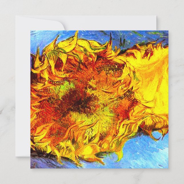 Convites Dois Girassóis Cortados Van Gogh (Frente)
