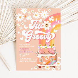 Convites DOIS Groovy Girl Rosa Pêssego Van Daisy 2º Anivers