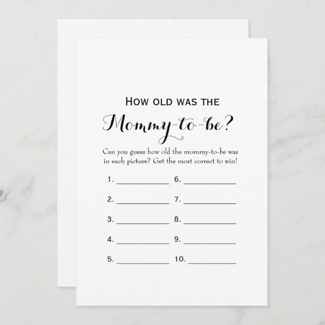 Convites Dois jogos de Chá de fraldas - Quão Antigos | Acon (Frente/Verso)