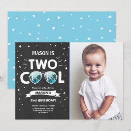 Convites Dois Legal aniversários segundo aniversário Azul