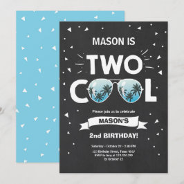 Convites Dois Legal aniversários segundo aniversário Azul