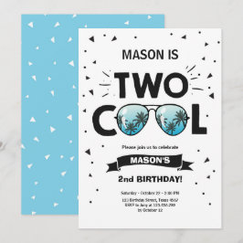 Convites Dois Legal aniversários segundo aniversário Azul
