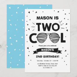 Convites Dois Legal óculos de sol Menino Segunda Festa de a