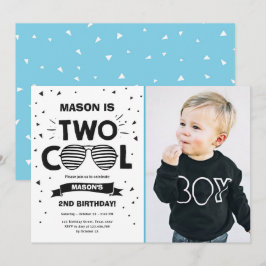Convites Dois Legal óculos de sol Menino Segunda Festa de a