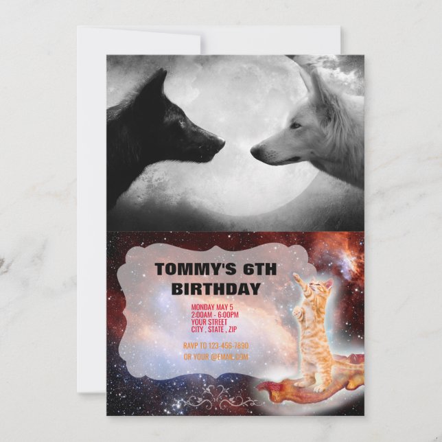 Convites Dois lobos se encarando (Frente)