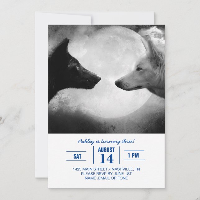 Convites Dois lobos se encarando (Frente)