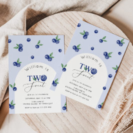 Convites Dois menino blueberry doce 2º aniversário