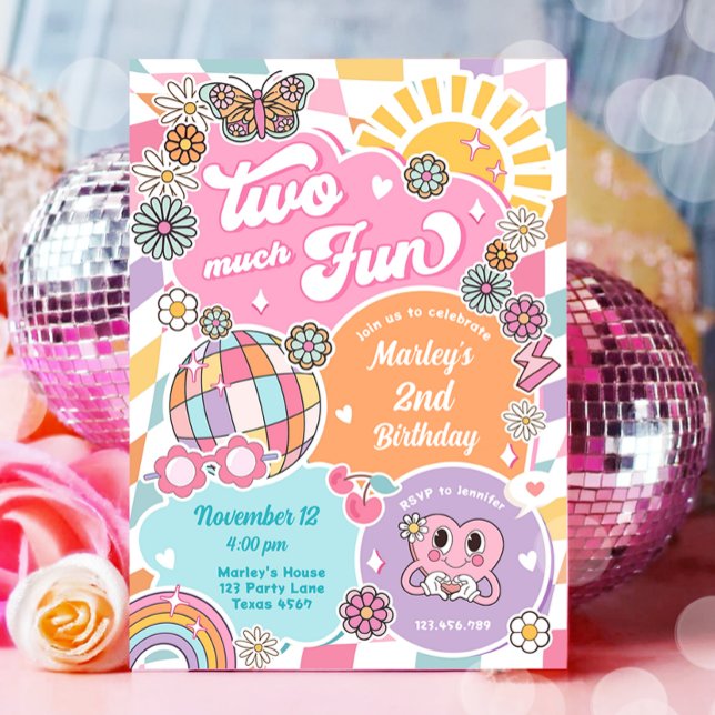 Convites Dois Muito Divertidos Brincadeiros Retrorando Pré- (Criador carregado)