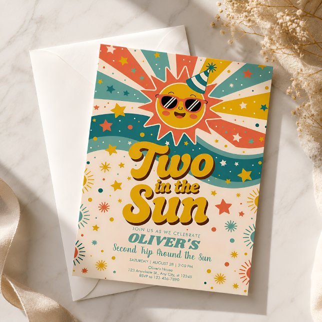 Convites Dois no Sol Sunshine 2º Aniversário (Criador carregado)