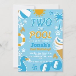 Convites Dois no verão da Festa de Piscina