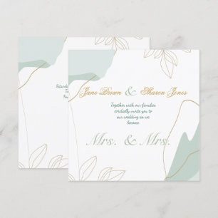 Convites Dois Noivos Casamento Lésbico Aquarela Verdejante 