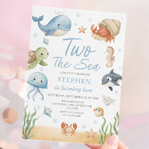 Convites Dois O Mar Está Fazendo Dois Aniversário de Animai