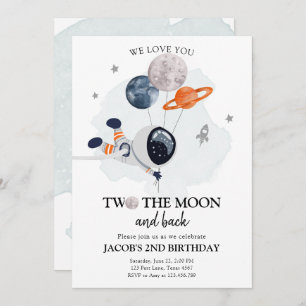 Convites Dois O segundo aniversário Do Astronauta Espacial 