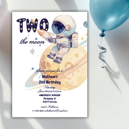 Convites Dois Para a Lua Astronauta Planeta 2º Aniversário 