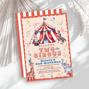Convites Dois para a Tenda do Circo de Carnaval Animais 2º