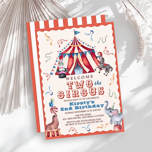 Convites Dois para a Tenda do Circo de Carnaval Animais 2º  (Criador carregado)