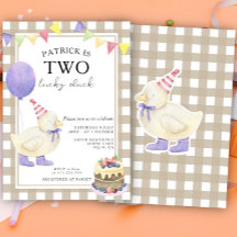 Dois Patos Sortudos Aniversário de Um Ano Neutro e