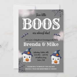 Convites Dois pequenos BOOS estão quase vencendo! Chá de fr