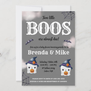 Convites Dois pequenos BOOS estão quase vencendo! Chá de fr