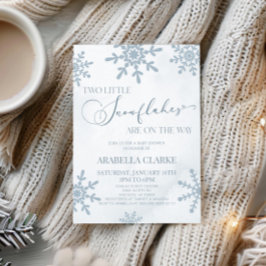 Convites Dois pequenos flocos de neve Chá de fraldas dos Gê