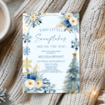 Dois pequenos flocos de neve Chá de fraldas dos Gê