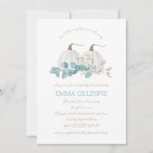 Convites Dois Pequenos Pumpkins Queda Chá de fraldas Gêmeos