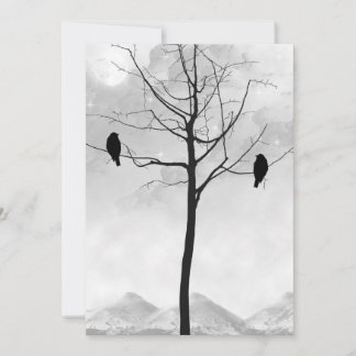 Convites Dois Ravens no Casamento de Gótico Silhouette