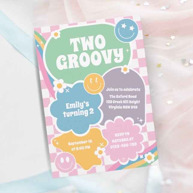 Convites Dois Retron Hippie Segundo Aniversário (Criador carregado)