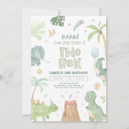 Convites Dois Rex Nosso Pequeno Dino Segundo Aniversário