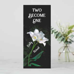 CONVITES "DOIS SE TORNAM UM" — 2 TULIPS BRANCOS INTERTWINAD