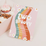 Convites DOIS segundo aniversário arco-íris de margarida Gr<br><div class="desc">Retro inspirou Dois segundos aniversários Groovy com estilo hippie arco-íris,  margarida e fontes e cores boho.</div>