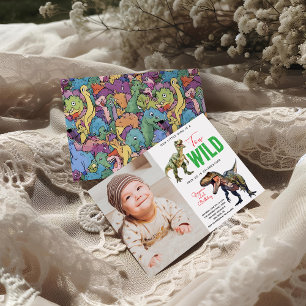 Convites Dois segundo aniversário de Dinossauro do Partido 