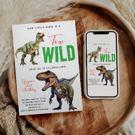 Convites Dois segundo aniversário de Dinossauro do Partido 