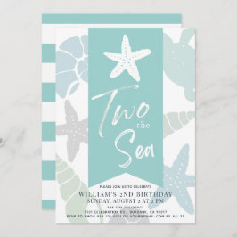 Convites Dois segundo aniversário de tartaruga-de-estrelas
