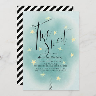 Convites Dois segundo aniversário doce de algodão doce e al