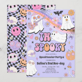 Convites Dois segundo aniversário Fantasma de Halloween Spo