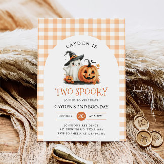 Convites Dois segundo aniversário Fantasma de Halloween Spo