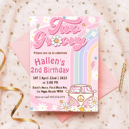 Convites Dois segundo aniversário retrô marisquino do arco-