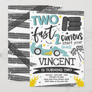 Convites Dois segundos aniversários de Carro Azul Race Fest