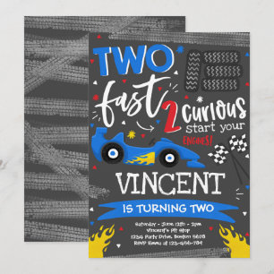 Convites Dois segundos aniversários de Carro Vermelho de C