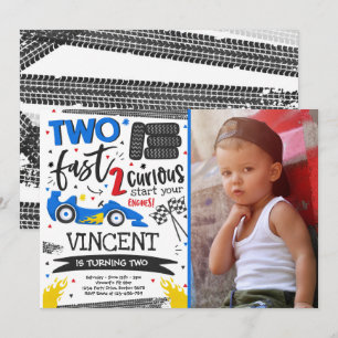 Convites Dois segundos aniversários de Carro Vermelho de C