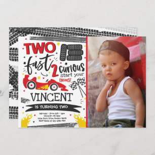 Convites Dois segundos aniversários de Carro Vermelho de Co