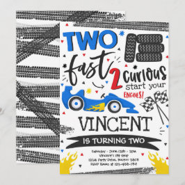 Convites Dois segundos aniversários de Carro Vermelho de Co