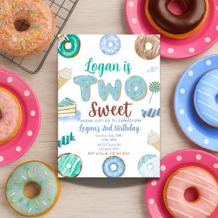 Convites Dois segundos aniversários doces para Rosquinha
