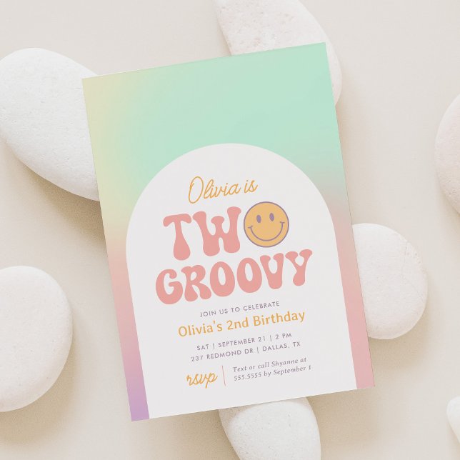 Convites Dois segundos aniversários retrorreflectores de pe (Criador carregado)