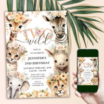 Dois segundos aniversários Selvagens De Animais Sa