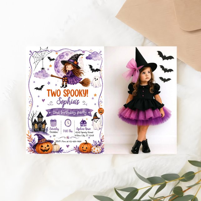 Convites Dois Spooky Aniversário de 2 anos (Criador carregado)