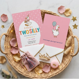 Convites Dois Tema Moderno Viral Estético Silly Aniversário