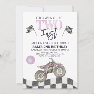 Convites Dois temas de moto de jato de aniversário rápido C