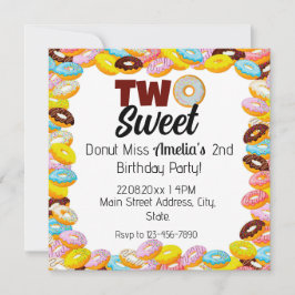 Convites Dois temas de segundo doce Festa de aniversário co